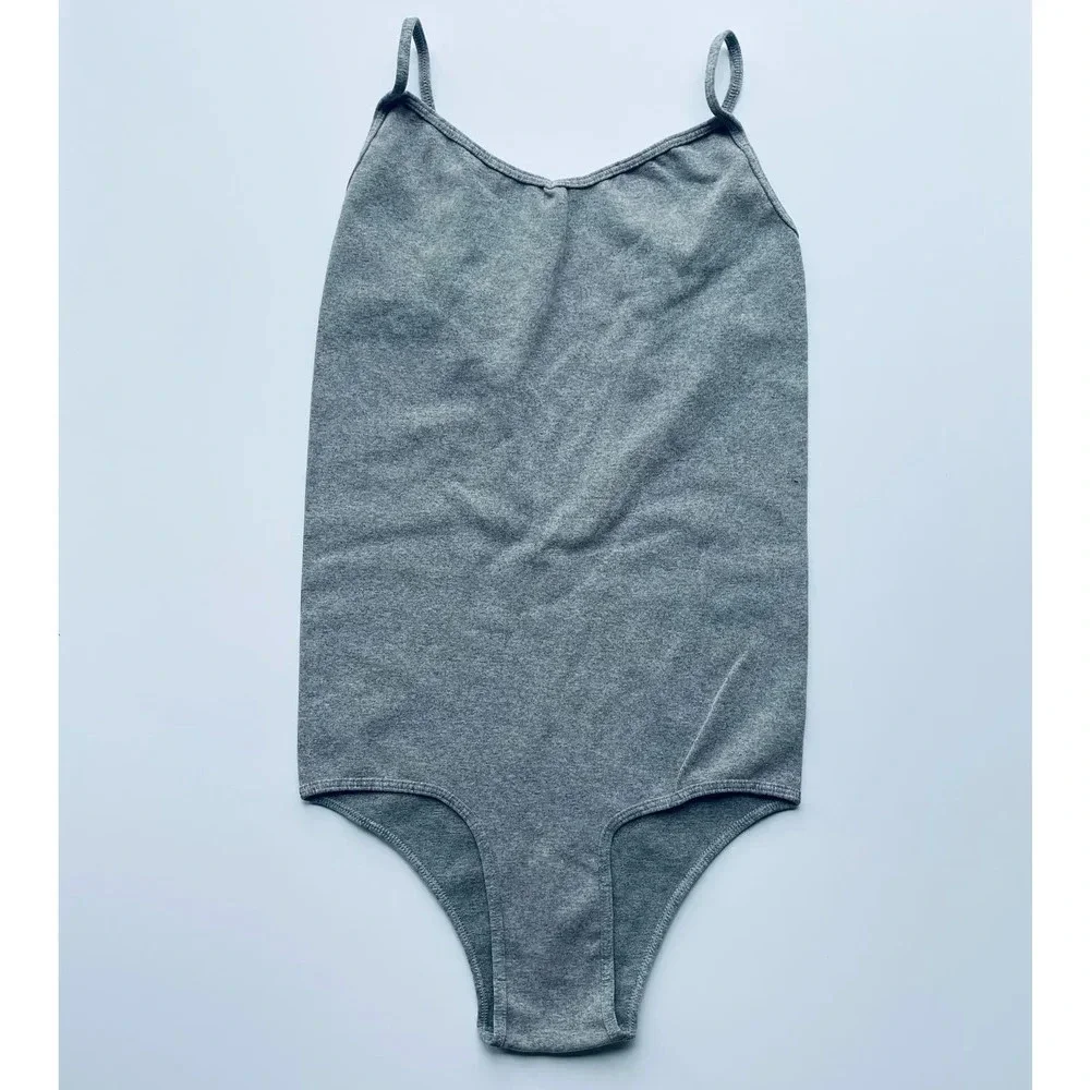 Free People Intimately Bodysuit Scoop Back Sleeveless Grey Size Medium/Large NEW